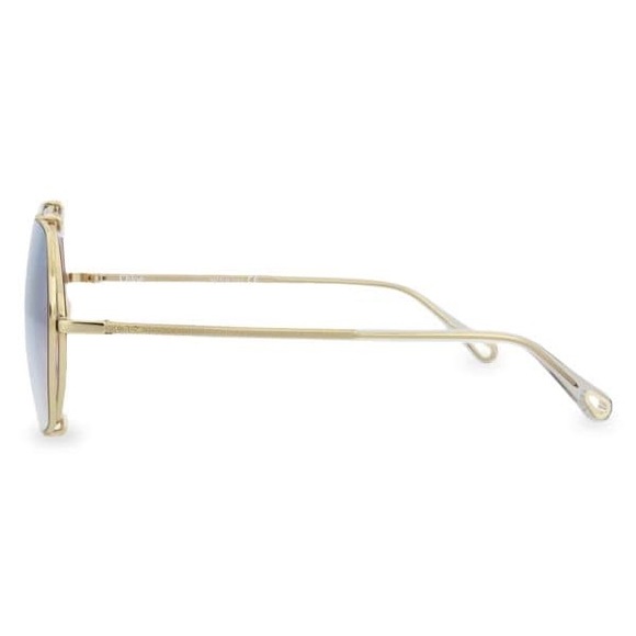 CHLOE DEMI GOLD BLUE GRADIENT SQUARE AVIATOR SUNGLASSES CH0042S - Picture 5 of 6